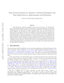 Deep Neural Networks are Adaptive to Function Regularity and Data
  Distribution in Approximation and Estimation