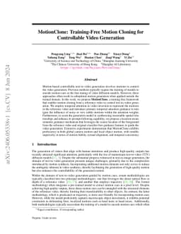 MotionClone: Training-Free Motion Cloning for Controllable Video
  Generation