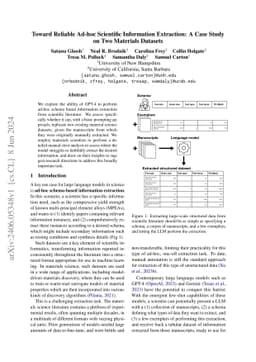 Toward Reliable Ad-hoc Scientific Information Extraction: A Case Study
  on Two Materials Datasets