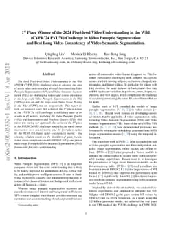 1st Place Winner of the 2024 Pixel-level Video Understanding in the Wild
  (CVPR'24 PVUW) Challenge in Video Panoptic Segmentation and Best Long Video
  Consistency of Video Semantic Segmentation
