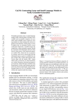 CaLM: Contrasting Large and Small Language Models to Verify Grounded
  Generation