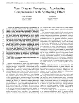 Venn Diagram Prompting : Accelerating Comprehension with Scaffolding
  Effect