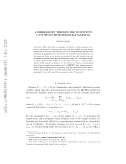 A Berry-Esseen theorem for incomplete U-statistics with Bernoulli
  sampling