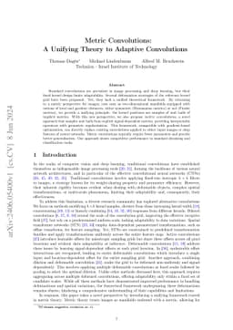 Metric Convolutions: A Unifying Theory to Adaptive Convolutions