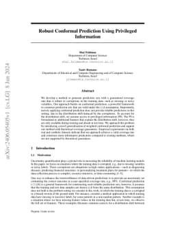 Robust Conformal Prediction Using Privileged Information