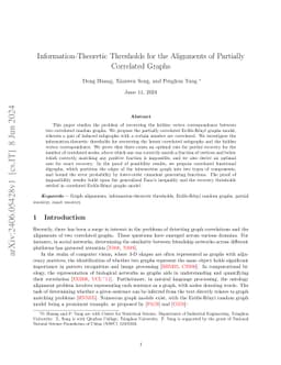 Information-Theoretic Thresholds for the Alignments of Partially Correlated Graphs