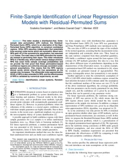Finite-Sample Identification of Linear Regression Models with
  Residual-Permuted Sums