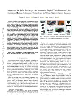 Metaverse for Safer Roadways: An Immersive Digital Twin Framework for
  Exploring Human-Autonomy Coexistence in Urban Transportation Systems