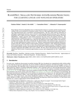 RandONet: Shallow-Networks with Random Projections for learning linear
  and nonlinear operators