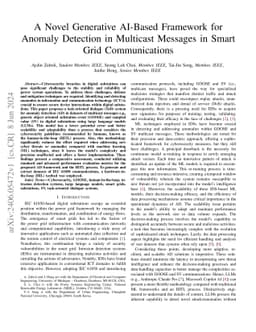 A Novel Generative AI-Based Framework for Anomaly Detection in Multicast
  Messages in Smart Grid Communications