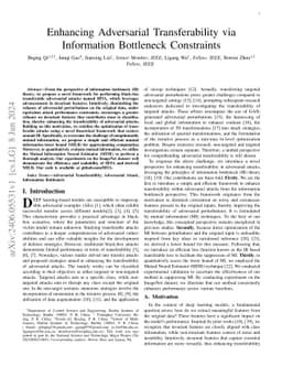 Enhancing Adversarial Transferability via Information Bottleneck
  Constraints