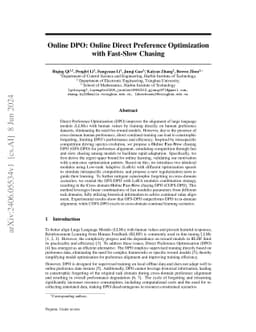 Online DPO: Online Direct Preference Optimization with Fast-Slow Chasing