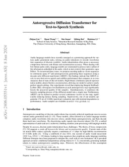 Autoregressive Diffusion Transformer for Text-to-Speech Synthesis