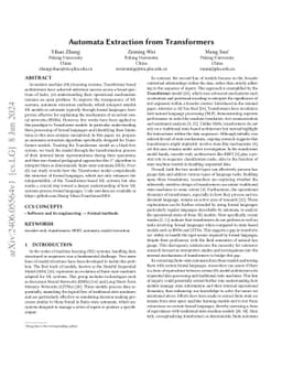 Automata Extraction from Transformers