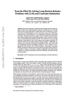 Trust the PRoC3S: Solving Long-Horizon Robotics Problems with LLMs and
  Constraint Satisfaction