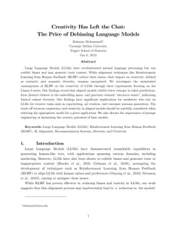 Creativity Has Left the Chat: The Price of Debiasing Language Models