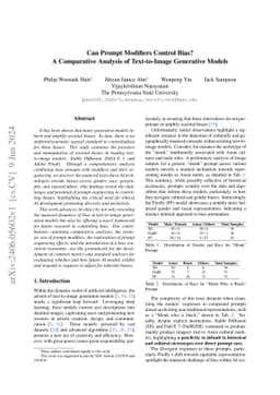 Can Prompt Modifiers Control Bias? A Comparative Analysis of
  Text-to-Image Generative Models