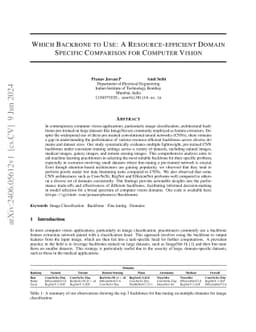 Which Backbone to Use: A Resource-efficient Domain Specific Comparison for Computer Vision