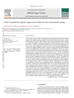 CCSI: Continual Class-Specific Impression for Data-free Class
  Incremental Learning