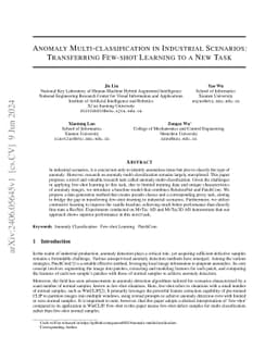Anomaly Multi-classification in Industrial Scenarios: Transferring
  Few-shot Learning to a New Task