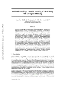 Flow of Reasoning:Training LLMs for Divergent Problem Solving with Minimal Examples