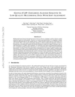Gentle-CLIP: Exploring Aligned Semantic In Low-Quality Multimodal Data
  With Soft Alignment