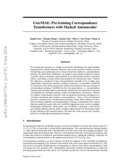 CorrMAE: Pre-training Correspondence Transformers with Masked
  Autoencoder