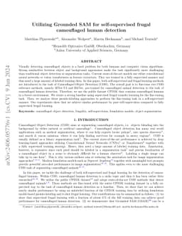 Utilizing Grounded SAM for self-supervised frugal camouflaged human
  detection