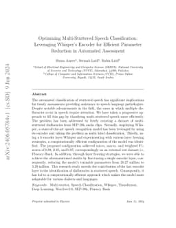 Optimizing Multi-Stuttered Speech Classification: Leveraging Whisper's Encoder for Efficient Parameter Reduction in Automated Assessment