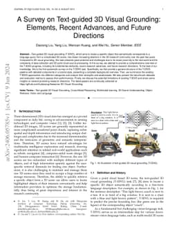 A Survey on Text-guided 3D Visual Grounding: Elements, Recent Advances,
  and Future Directions