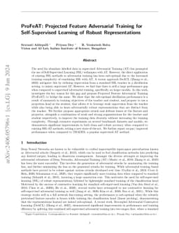 ProFeAT: Projected Feature Adversarial Training for Self-Supervised
  Learning of Robust Representations