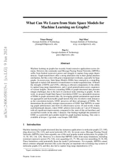 What Can We Learn from State Space Models for Machine Learning on
  Graphs?