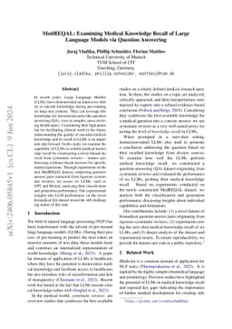 MedREQAL: Examining Medical Knowledge Recall of Large Language Models
  via Question Answering