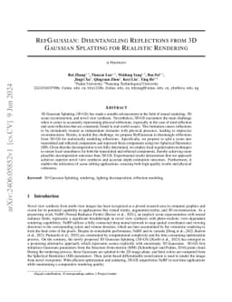 RefGaussian: Disentangling Reflections from 3D Gaussian Splatting for
  Realistic Rendering