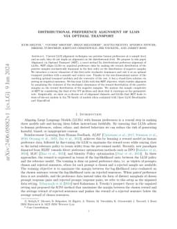 Distributional Preference Alignment of LLMs via Optimal Transport