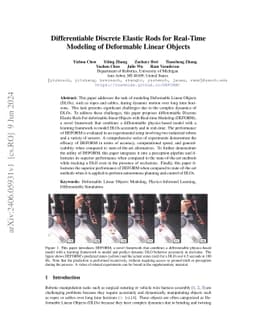 Differentiable Discrete Elastic Rods for Real-Time Modeling of Deformable Linear Objects