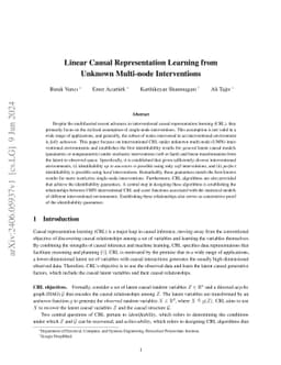 Linear Causal Representation Learning from Unknown Multi-node
  Interventions