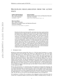 Decoupling regularization from the action space