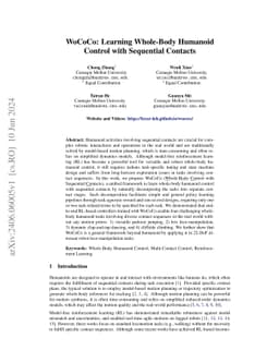 WoCoCo: Learning Whole-Body Humanoid Control with Sequential Contacts