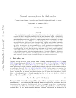 Network two-sample test for block models