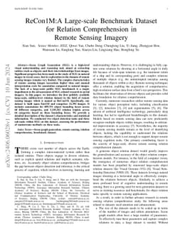 ReCon1M:A Large-scale Benchmark Dataset for Relation Comprehension in
  Remote Sensing Imagery