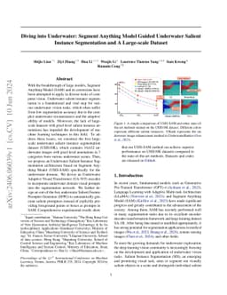 Diving into Underwater: Segment Anything Model Guided Underwater Salient
  Instance Segmentation and A Large-scale Dataset