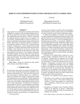 Robust Latent Representation Tuning for Image-text Classification