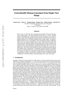 Generalizable Human Gaussians from Single-View Image