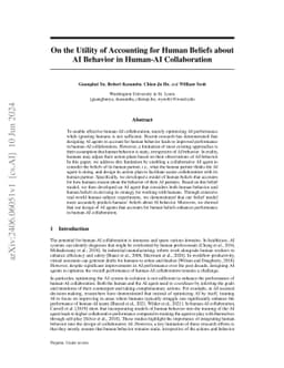 On the Utility of Accounting for Human Beliefs about AI Behavior in
  Human-AI Collaboration