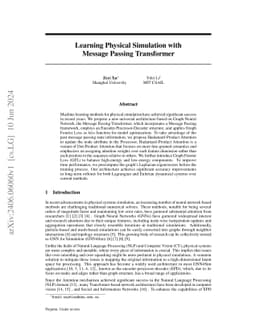 Learning Physical Simulation with Message Passing Transformer