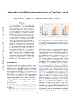Adapting Pretrained ViTs with Convolution Injector for Visuo-Motor
  Control