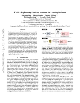 EXPIL: Explanatory Predicate Invention for Learning in Games