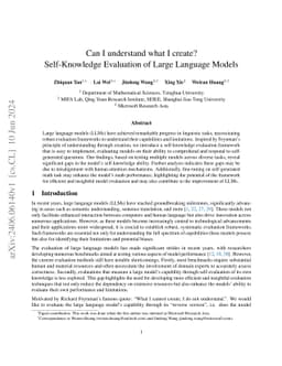 Can I understand what I create? Self-Knowledge Evaluation of Large
  Language Models