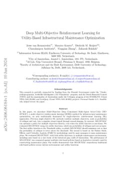 Deep Multi-Objective Reinforcement Learning for Utility-Based Infrastructural Maintenance Optimization